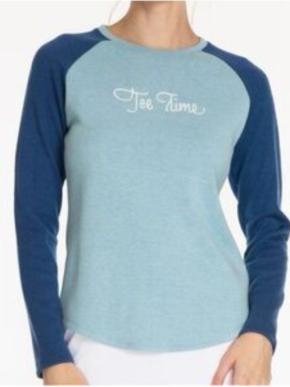 Sport Haley Seafoam Green & Navy Knit Top